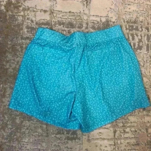 BCG Womens Medium Running Shorts Turquoise blue and white Margarita Print - Picture 3 of 8